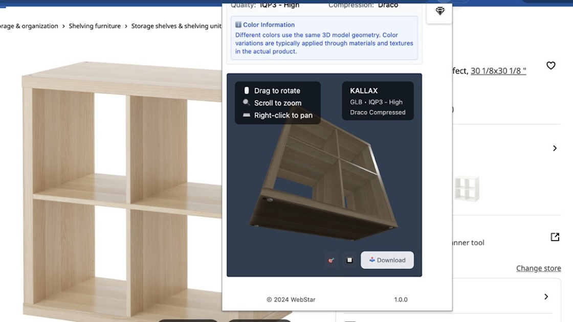 IKEA 3D Downloader preview