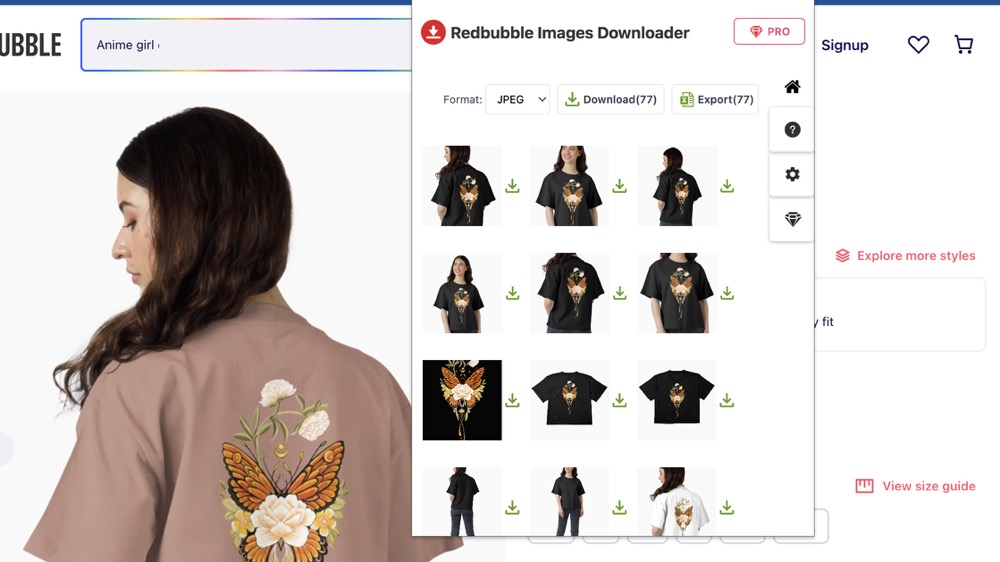 Redbubble Image Downloader preview